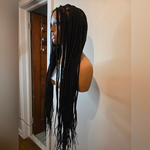 Elegant Black Braided Wig - Picture 3 of 7